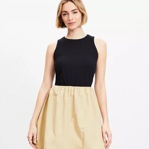 LOFT Elegant Black Bubble Hem Dress